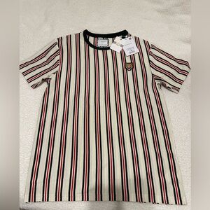 Striped Beige, Red and Green Men's Shirt